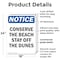 Signmission Conserve The Beach Stay Off The Dunes, 18 in W x Rectangle, Plastic OS-2PACK-NS-P-1824-V-10792 - alternate 6